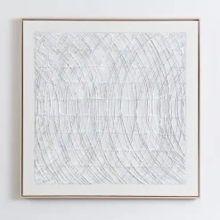 Kirkland's Home And Silver Abstract Lines Framed Art- Framed Art