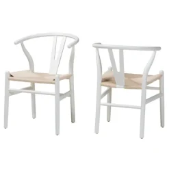 Kirkland's Home And Tan Wishbone Dining Chairs, Set Of 2- Dining Chairs
