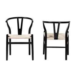 Kirkland's Home And Tan Wishbone Dining Chairs, Set Of 2- Dining Chairs