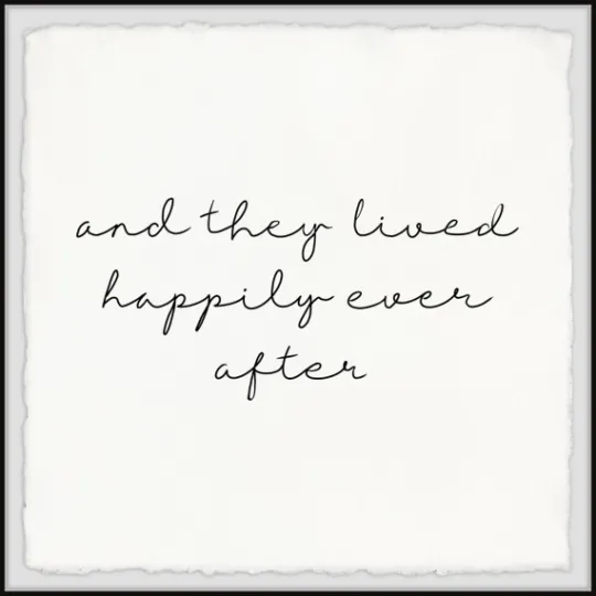 Kirkland's Home And They Lived Happily Framed Art Print- Wall Quotes & Signs