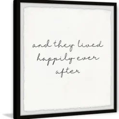 Kirkland's Home And They Lived Happily Framed Art Print- Wall Quotes & Signs
