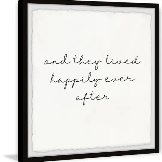 Kirkland's Home And They Lived Happily Framed Art Print- Wall Quotes & Signs