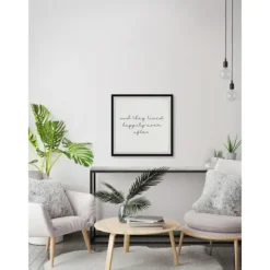 Kirkland's Home And They Lived Happily Framed Art Print- Wall Quotes & Signs