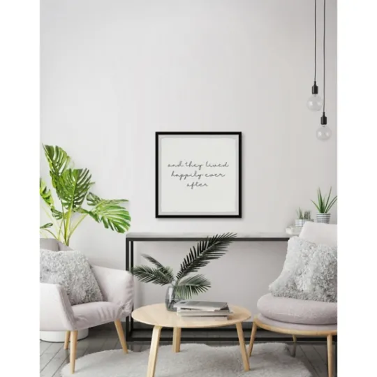 Kirkland's Home And They Lived Happily Framed Art Print- Wall Quotes & Signs