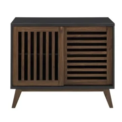 Kirkland's Home And Walnut Sliding Slat Door Console Table- Console Tables