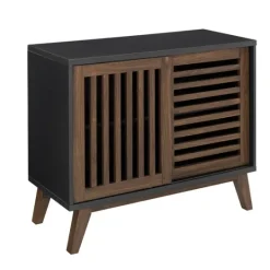 Kirkland's Home And Walnut Sliding Slat Door Console Table- Console Tables