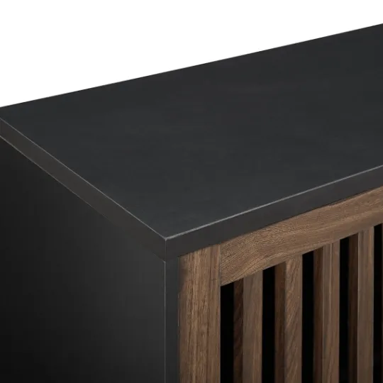 Kirkland's Home And Walnut Sliding Slat Door Console Table- Console Tables
