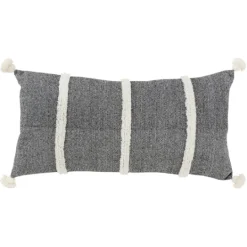 Kirkland's Home And White Artisanal Stripes Lumbar Pillow- Pillows