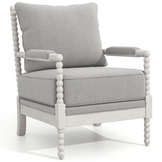 Kirkland's Home And White Beaded Frame Accent Chair- Accent Chairs