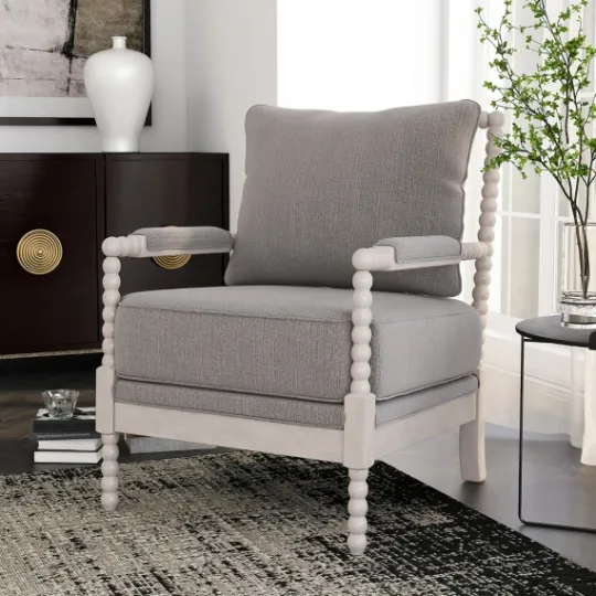 Kirkland's Home And White Beaded Frame Accent Chair- Accent Chairs
