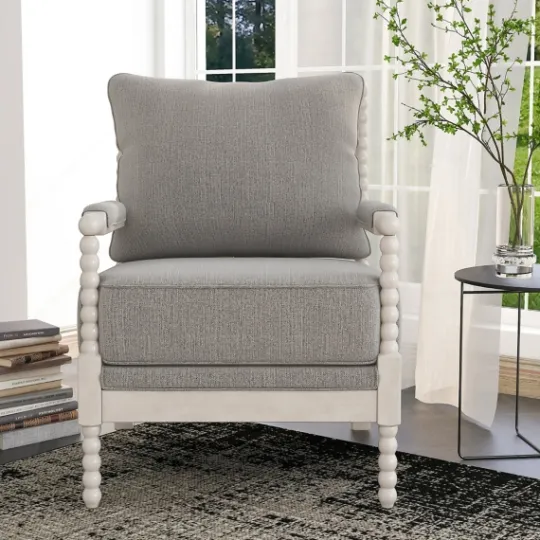 Kirkland's Home And White Beaded Frame Accent Chair- Accent Chairs