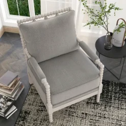 Kirkland's Home And White Beaded Frame Accent Chair- Accent Chairs