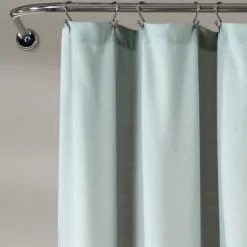 Kirkland's Home And White Button Accent Linen Shower Curtain- Shower Curtains