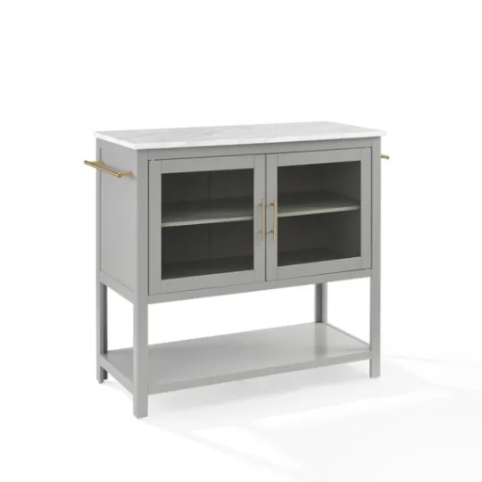 Kirkland's Home And White Marble Top Kitchen Island- Kitchen Islands & Bar Carts