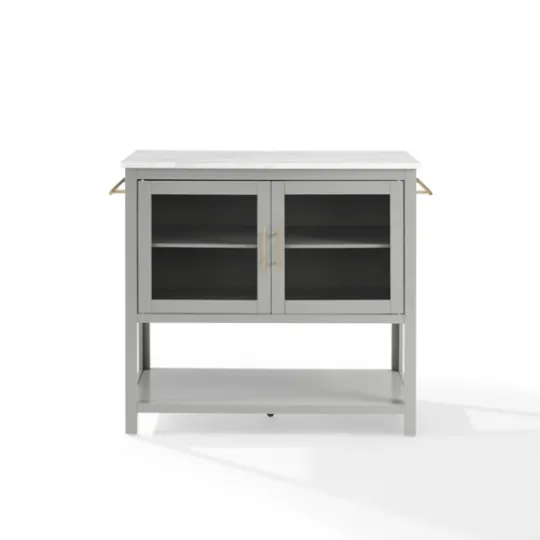 Kirkland's Home And White Marble Top Kitchen Island- Kitchen Islands & Bar Carts