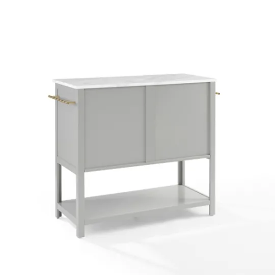 Kirkland's Home And White Marble Top Kitchen Island- Kitchen Islands & Bar Carts