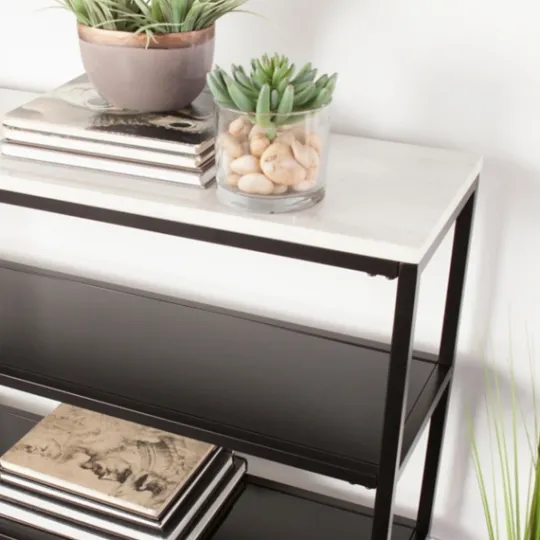 Kirkland's Home And White Multi-Level Console Table- Console Tables
