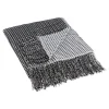 Kirkland's Home And White Waffle Knit Fringe Throw- Blankets & Throws