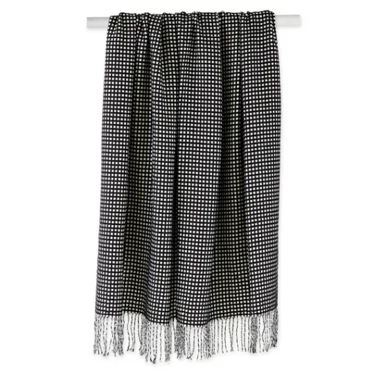 Kirkland's Home And White Waffle Knit Fringe Throw- Blankets & Throws