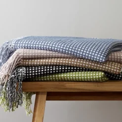 Kirkland's Home And White Waffle Knit Fringe Throw- Blankets & Throws
