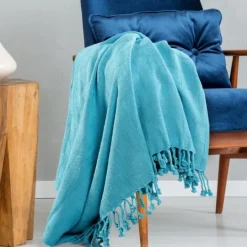 Kirkland's Home Angel Checkered Weave Fringe Throw- Blankets & Throws