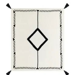 Kirkland's Home Anna Black And White Diamond Throw- Blankets & Throws