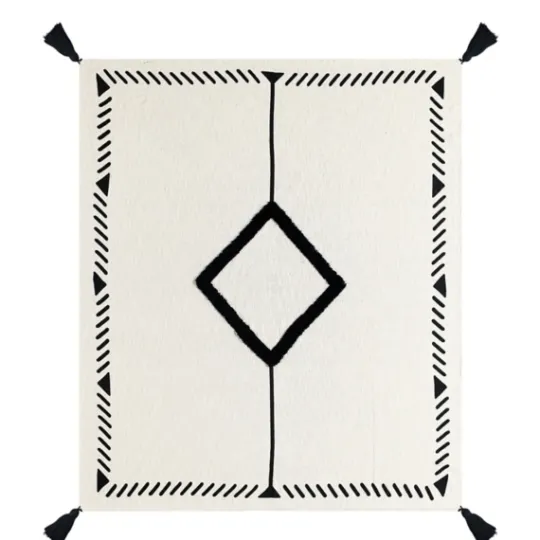 Kirkland's Home Anna Black And White Diamond Throw- Blankets & Throws