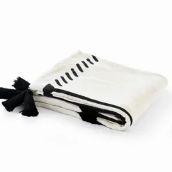 Kirkland's Home Anna Black And White Diamond Throw- Blankets & Throws