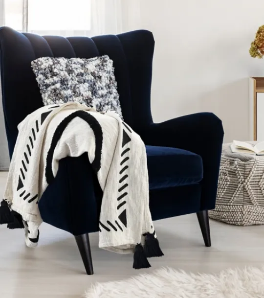 Kirkland's Home Anna Black And White Diamond Throw- Blankets & Throws