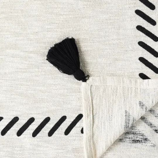 Kirkland's Home Anna Black And White Diamond Throw- Blankets & Throws