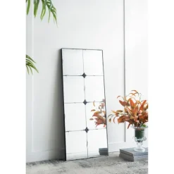 Kirkland's Home Antique Black Floral Panel Rectangle Mirror- Decorative Mirrors