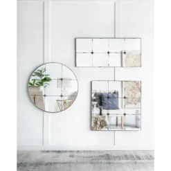 Kirkland's Home Antique Black Floral Panel Rectangle Mirror- Decorative Mirrors