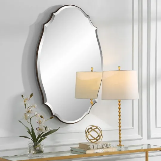 Kirkland's Home Antique Bronze Curved Wall Mirror- Decorative Mirrors