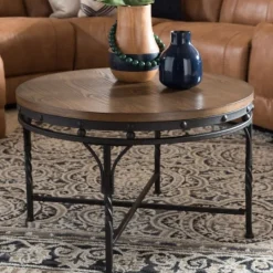 Kirkland's Home Antique Bronze Round Coffee Table- Coffee Tables