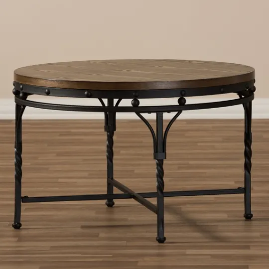 Kirkland's Home Antique Bronze Round Coffee Table- Coffee Tables