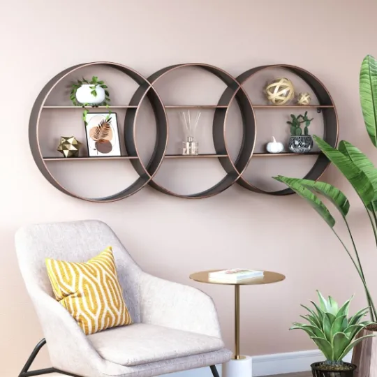 Kirkland's Home Antique Copper Guzzo Wall Shelf- Shelves