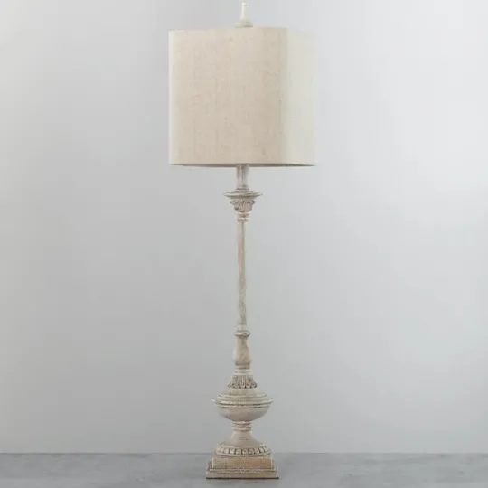 Kirkland's Home Antique Cream Buffet Lamp- Buffet Lamps