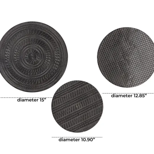 Kirkland's Home Antique Dark Geometric 3-Pc. Wall Plaque Set- Wall Plaques