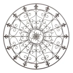 Kirkland's Home Antique Fleur-De-Lis Medallion Metal Wall Plaque- Wall Plaques