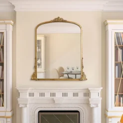 Kirkland's Home Antique Gold Metal Baroque Arch Wall Mirror- Decorative Mirrors