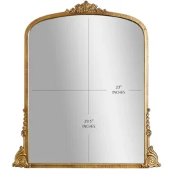 Kirkland's Home Antique Gold Metal Baroque Arch Wall Mirror- Decorative Mirrors
