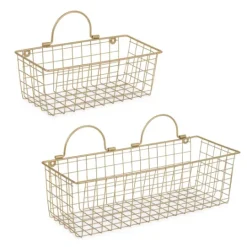Kirkland's Home Antique Gold 2-Pc. Wire Basket Set- Wall Storage
