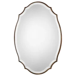 Kirkland's Home Antique Gold Rounded Edge Wood Wall Mirror- Decorative Mirrors