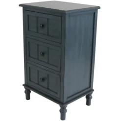 Kirkland's Home Antique Navy 3-Drawer Chest Side Table- Accent & End Tables