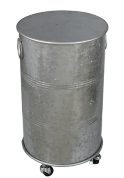 Kirkland's Home Antique Round Rolling Galvanized Accent Table- Accent & End Tables