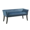Kirkland's Home Antique Sapphire Low Back Upholstered Bench- Benches & Ottomans