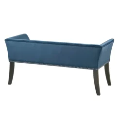 Kirkland's Home Antique Sapphire Low Back Upholstered Bench- Benches & Ottomans