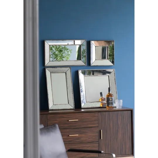 Kirkland's Home Antique Silver Glass Rectangular Frame Mirror- Decorative Mirrors