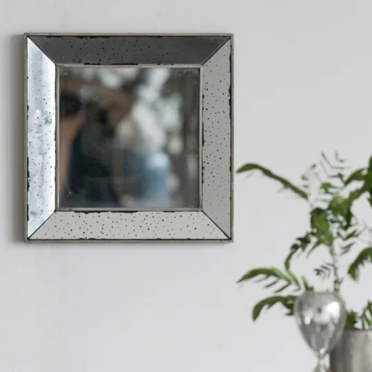 Kirkland's Home Antique Silver Glass Square Frame Mirror- Decorative Mirrors