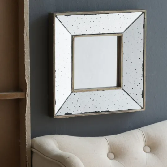 Kirkland's Home Antique Silver Glass Square Frame Mirror- Decorative Mirrors
